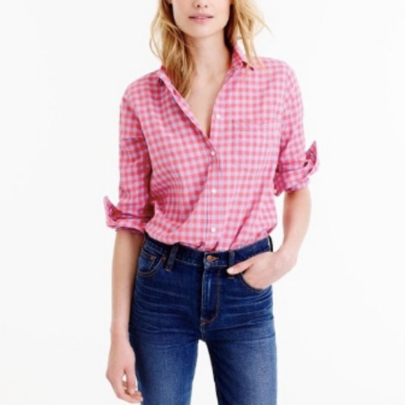 J. Crew Gingham Button Down - Picture 1 of 13